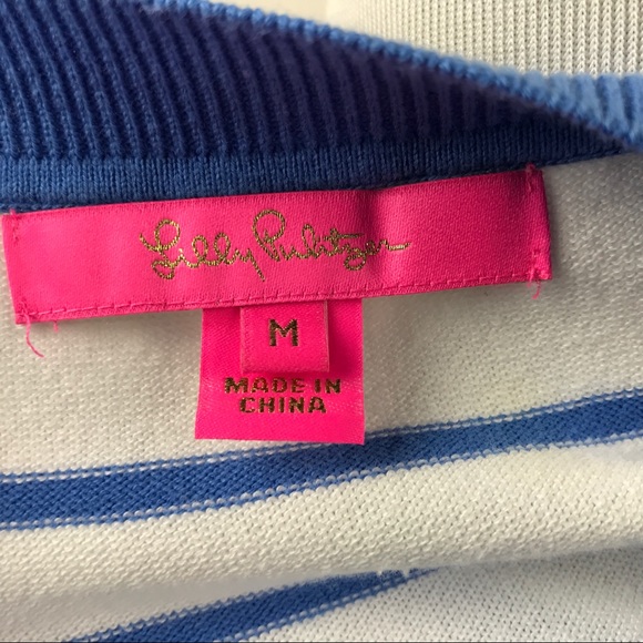 Lilly Pulitzer Dasha Striped Sweater M Blue White - Picture 8 of 8